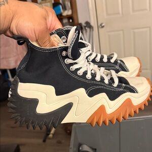 Black and White High-Top Sneakers